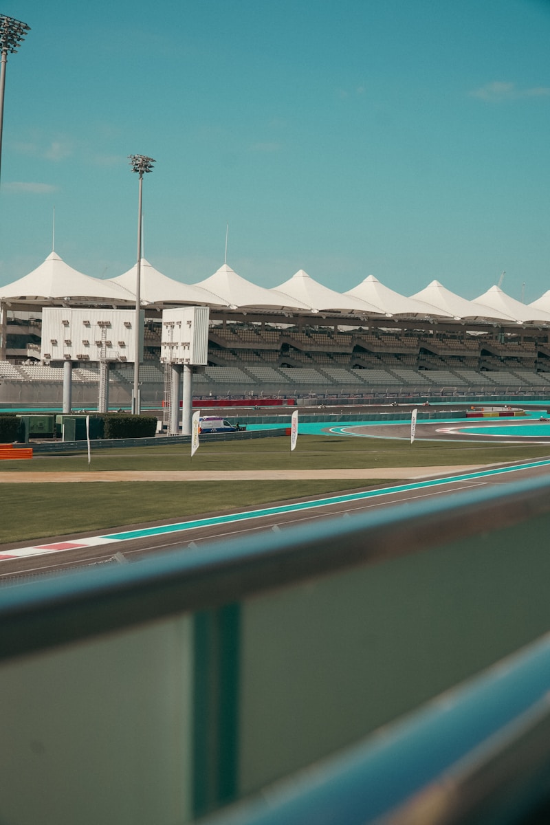 A view of a race track from a distance