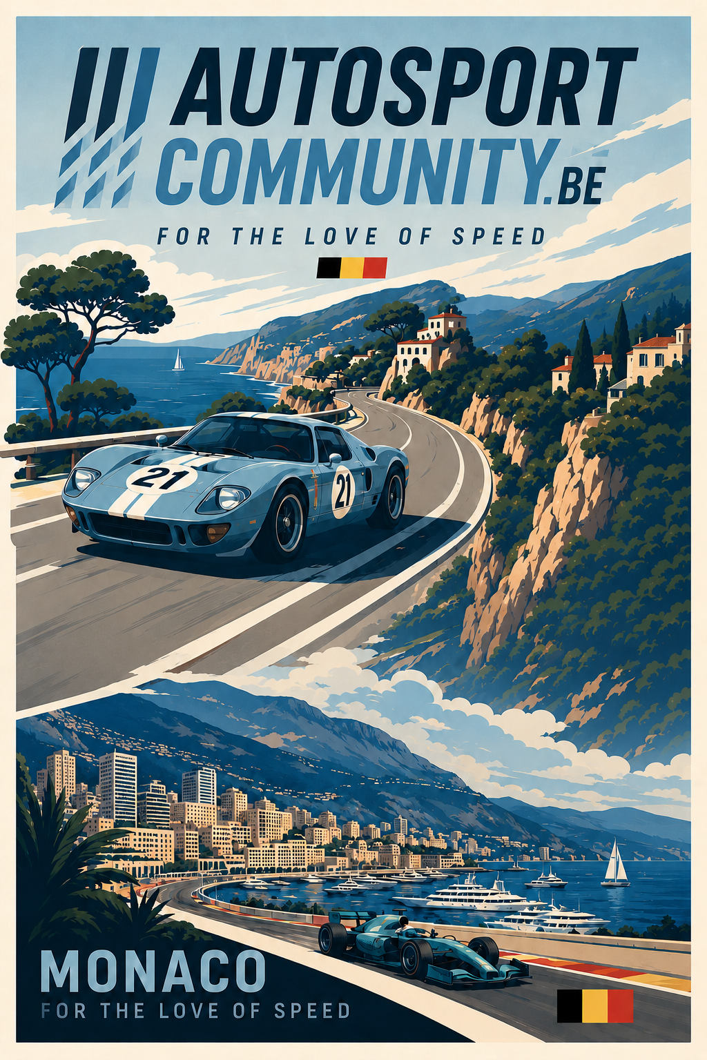 The Belgian on the Riviera — Vintage Poster